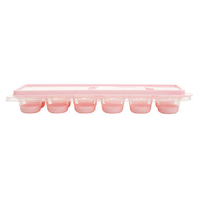 Arctic Pink Plastic Ice Cube Tray with Lid