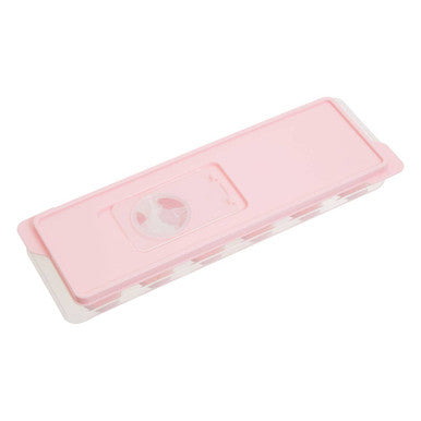 Arctic Pink Plastic Ice Cube Tray with Lid