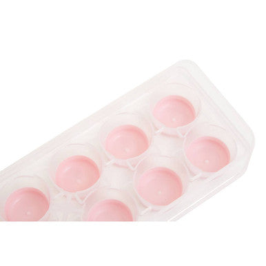 Arctic Pink Plastic Ice Cube Tray with Lid