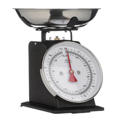 5kg Matt Black Vintage-Style Kitchen Scale