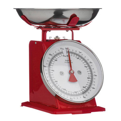 5kg Red Vintage-Style Kitchen Scale