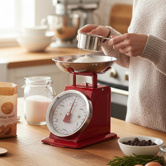 3kg Red Vintage-Style Kitchen Scale