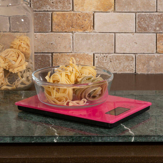 Hot Pink Glass Rectangular Kitchen Scale