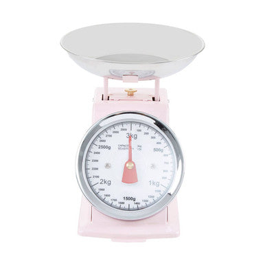3kg Pastel Pink Vintage-Style Kitchen Scale
