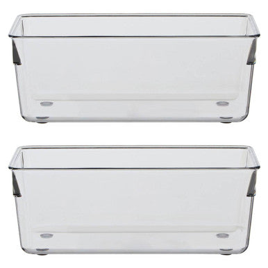 Large Set of Two Clear Plastic Pantry or Fridge Organisers
