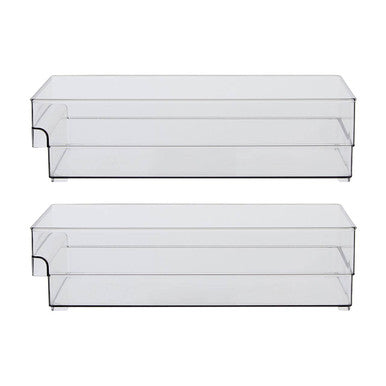 Large Set of Two Clear Fridge Storage Trays