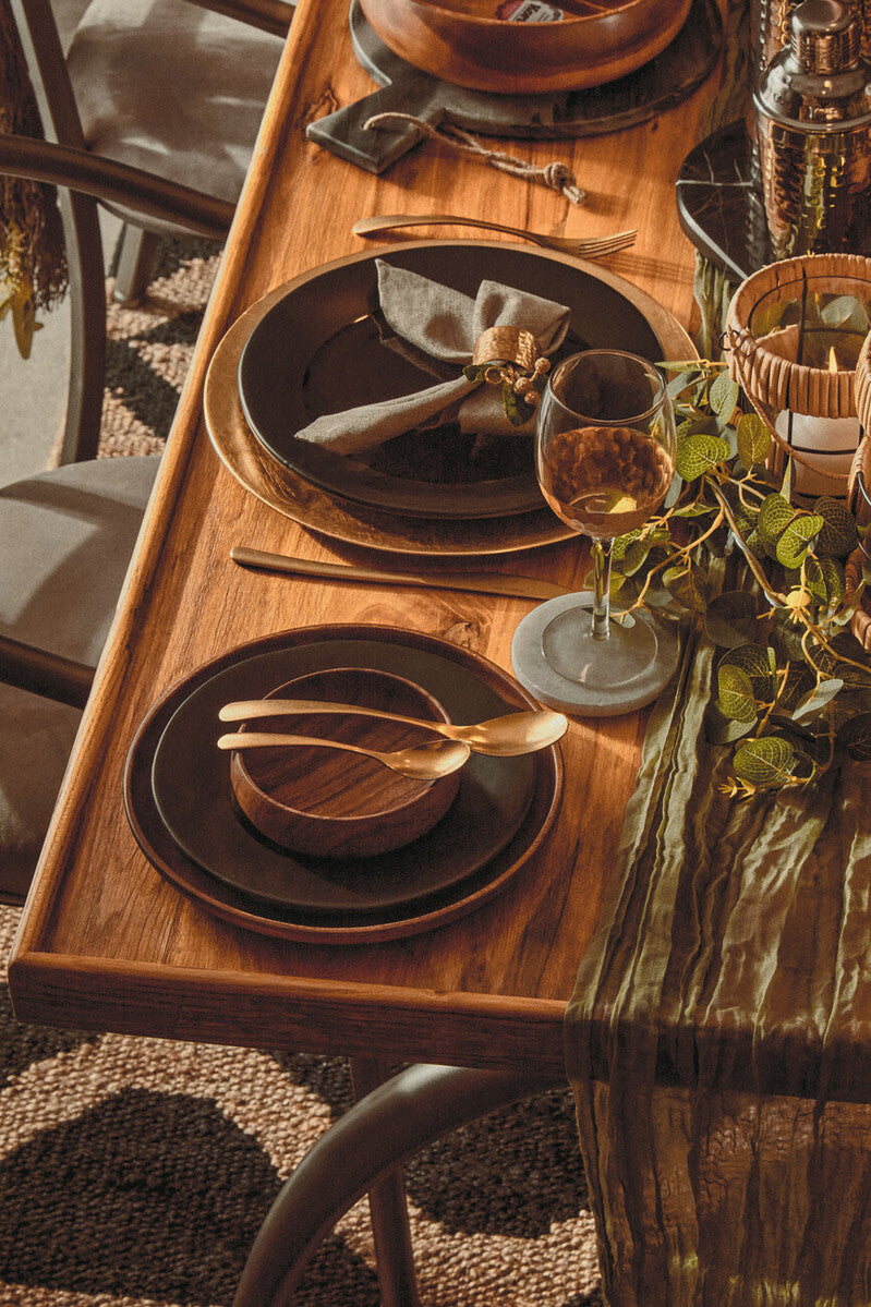 16 Piece Antique Gold Finish Cutlery Set | Avie
