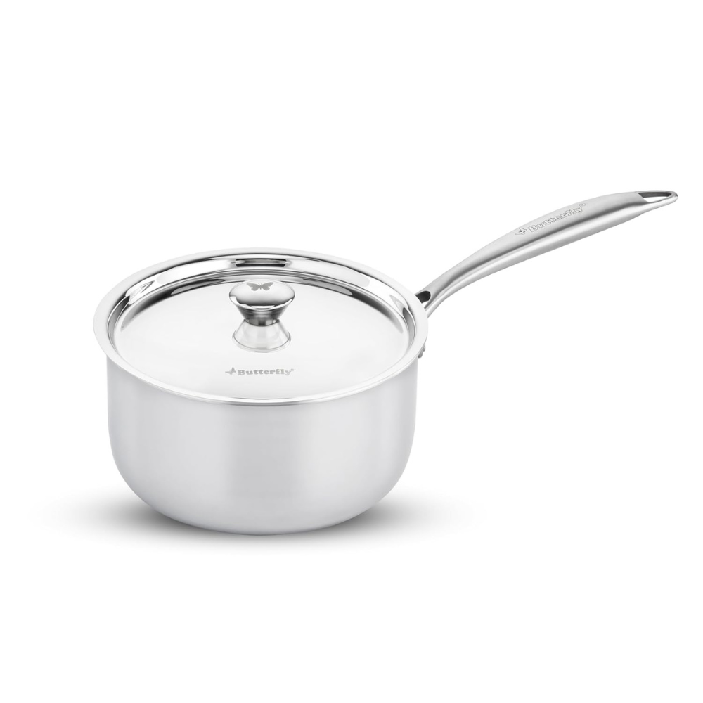 Tez Triply Milk/sauce Pan With Ss Lid, 2.1 L, 18 cm, Stay Cool Handle, Induction Compatible
