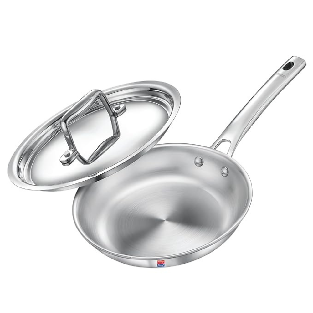20 cm/1.0l Tri-ply Splendid Fry Pan With Stainless Steel Lid, Gas and Induction