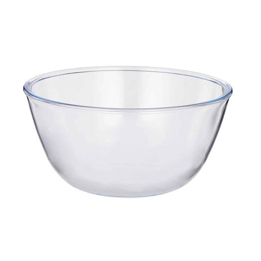 Basic Glass Mixing & Serving Bowls With Blue Lid, Microwave Safe Bowls, Set of 1, 1.3 L