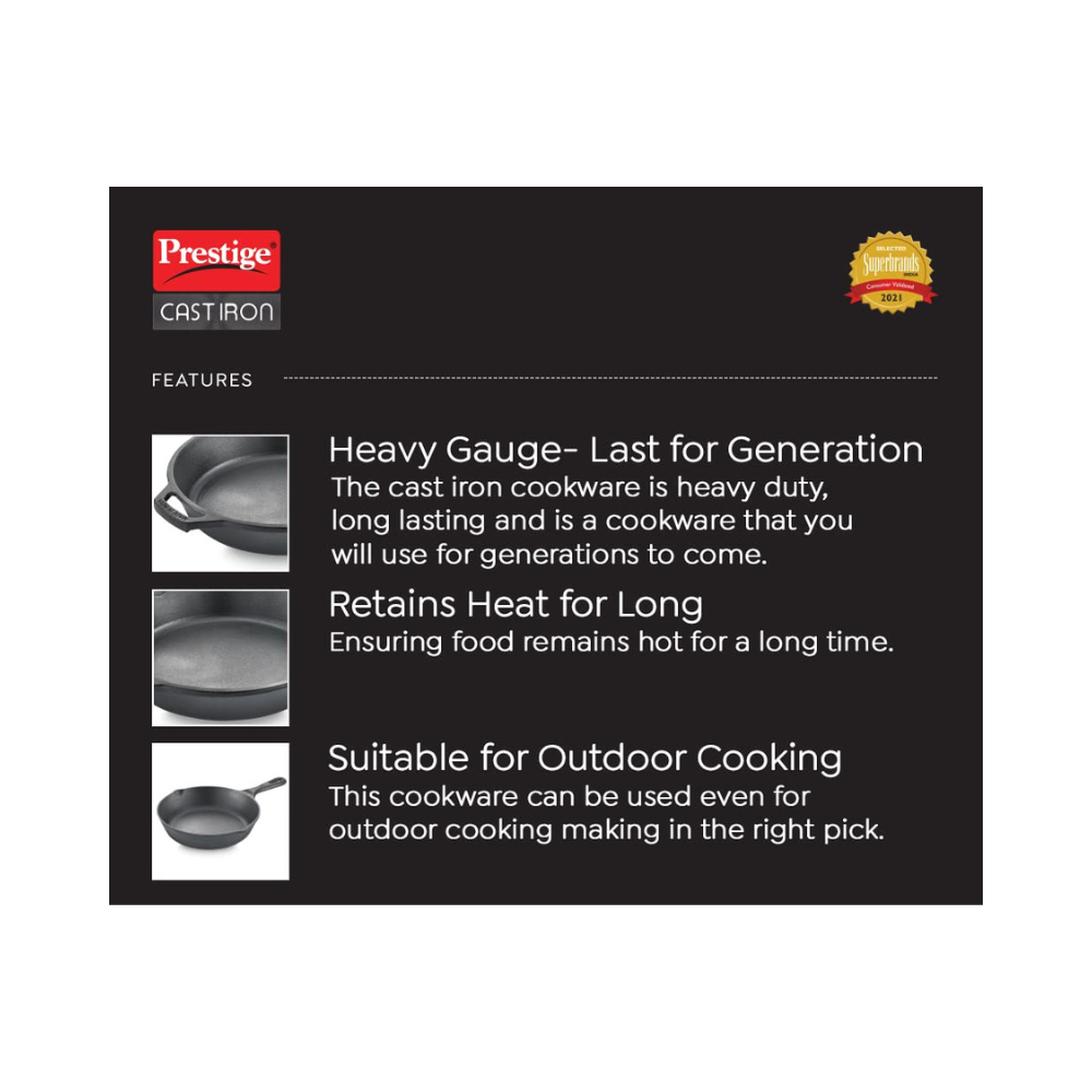 Cast Iron Fry Pan, 250 mm (Black)