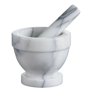 White Marble Large Mortar and Pestle Set