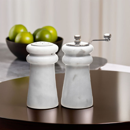 White Marble Salt and Pepper Set