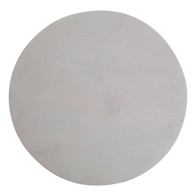 Round White Marble Chopping and Serving Board with Natural Veining