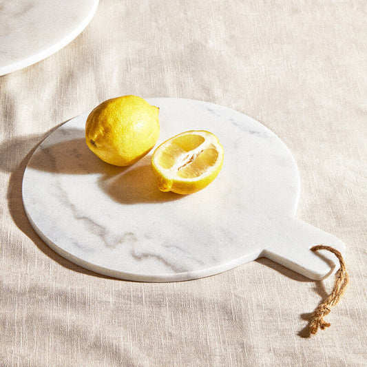 Round Marble Paddle Chopping and Serving Board