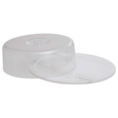 White Marble Cake Board with Domed Lid