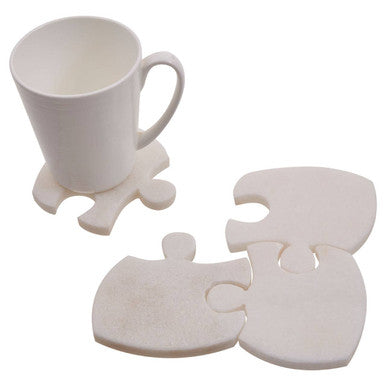 Set of 4 Marble Jigsaw Coasters