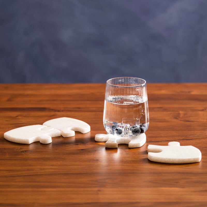 Set of 4 Marble Jigsaw Coasters