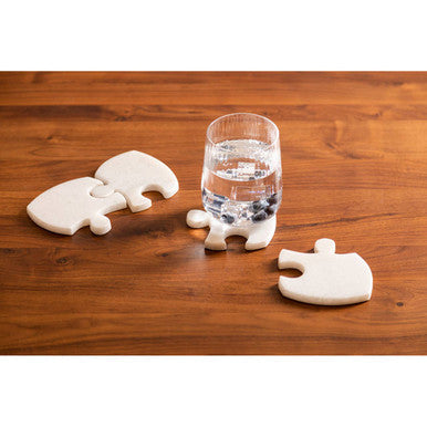Set of 4 Marble Jigsaw Coasters