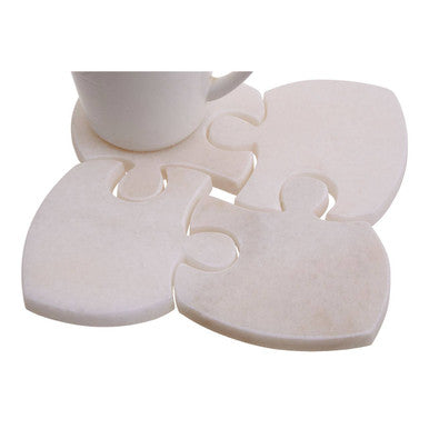 Set of 4 Marble Jigsaw Coasters