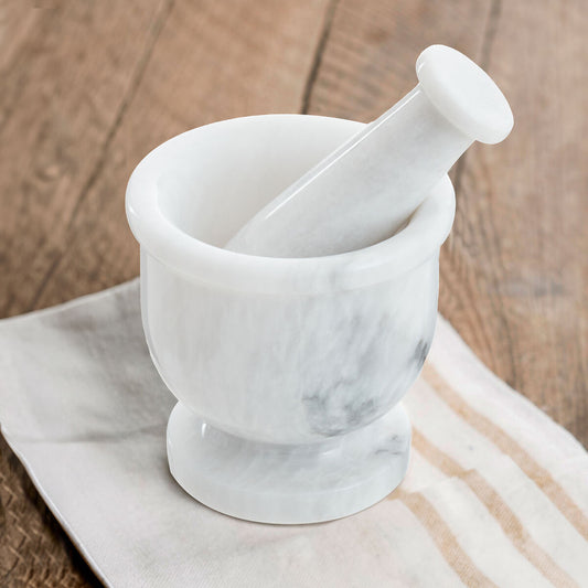 White Marble Mortar and Pestle Set