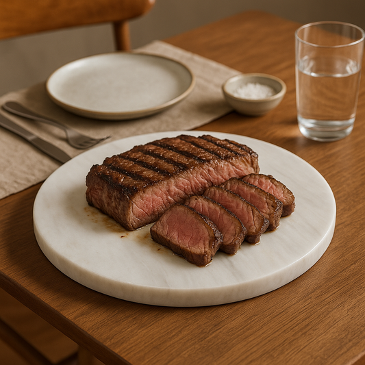 White Round Marble Chopping and Serving Board