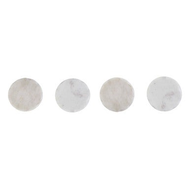 Set of 4 White Marble Rustic Edge Coasters