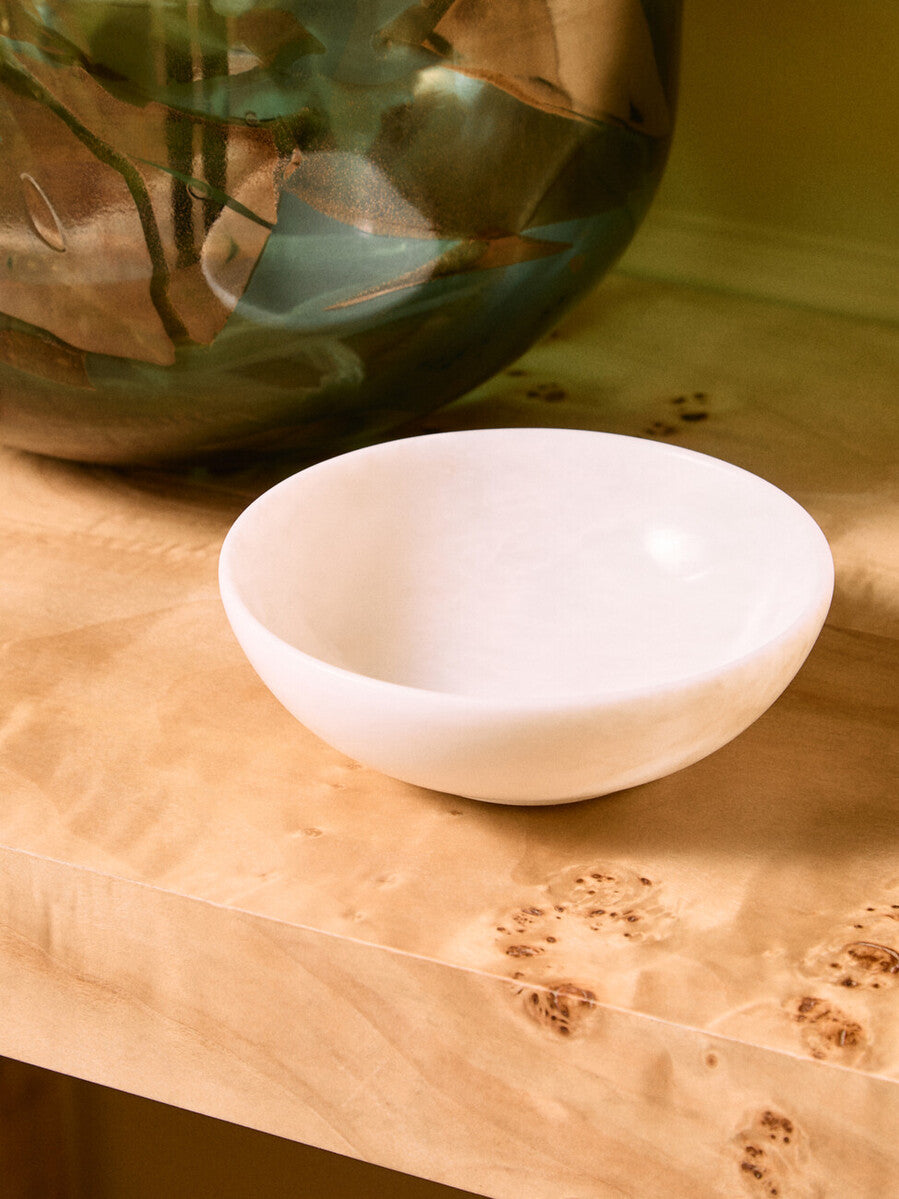 White Marble Serving Bowl