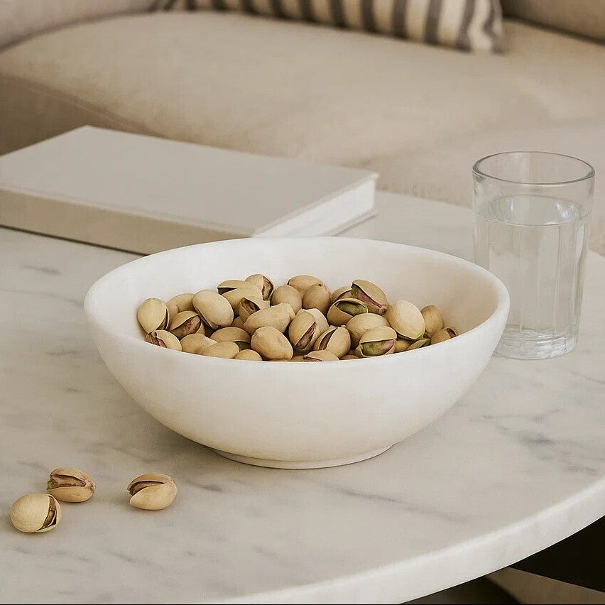 White Marble Serving Bowl