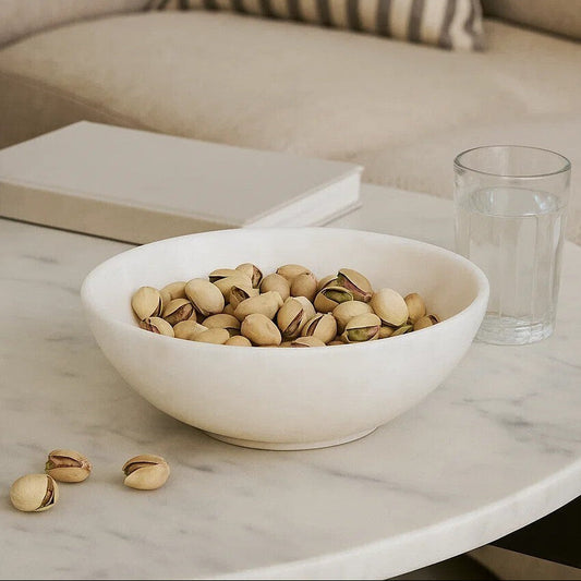 White Marble Serving Bowl