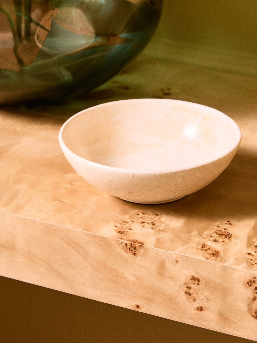 Cream Marble Serving Bowl