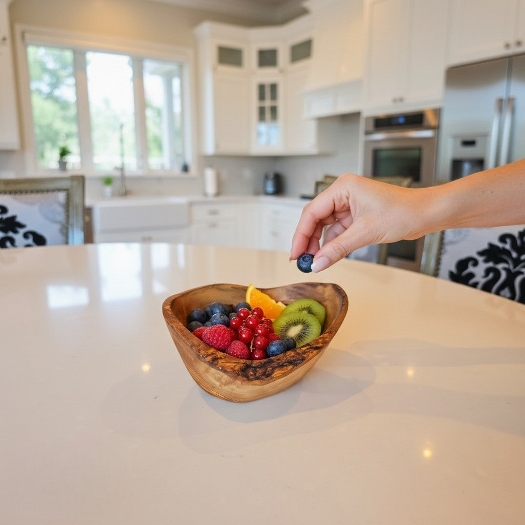Handcrafted Olive Wood Boat Bowl | Deep Oval Fruit Salad & Serving Bowl | Beautiful Natural Grain | 13 cm · 15 cm · 18 cm