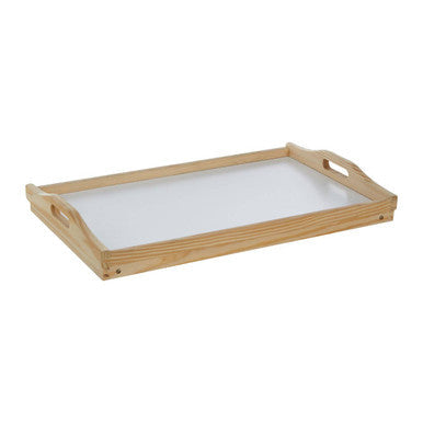 White Top Pinewood Folding Leg Bed Tray