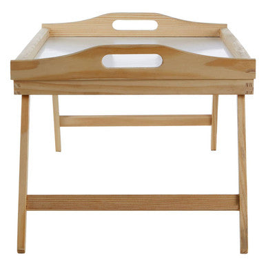 White Top Pinewood Folding Leg Bed Tray
