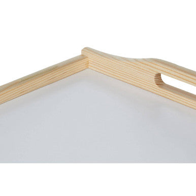 White Top Pinewood Folding Leg Bed Tray