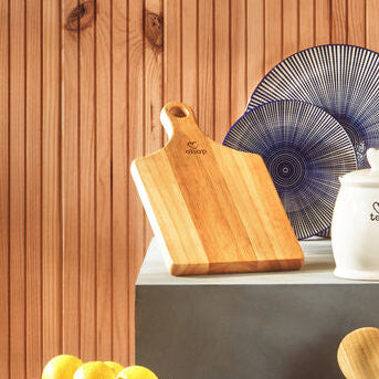Small Rubberwood Paddle Chopping and Serving Board