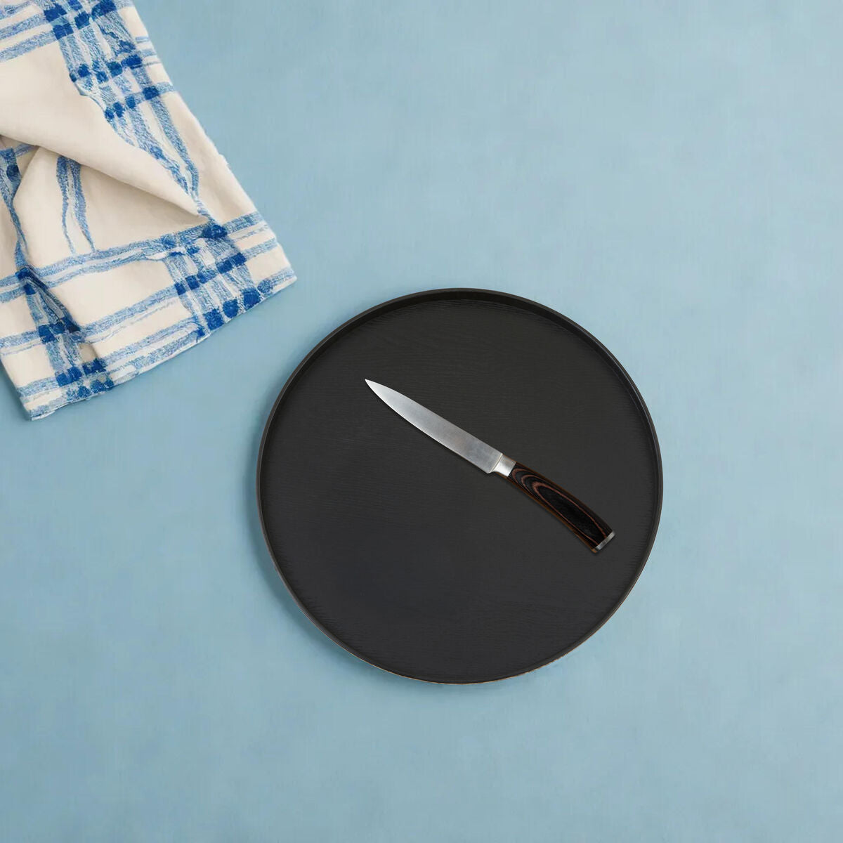 Medium Black Fir Wood Serving Tray