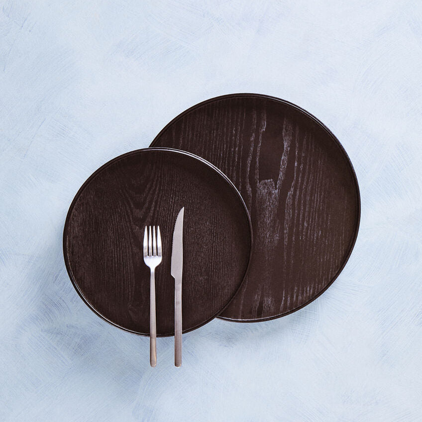 Large Black Fir Wood Serving Tray