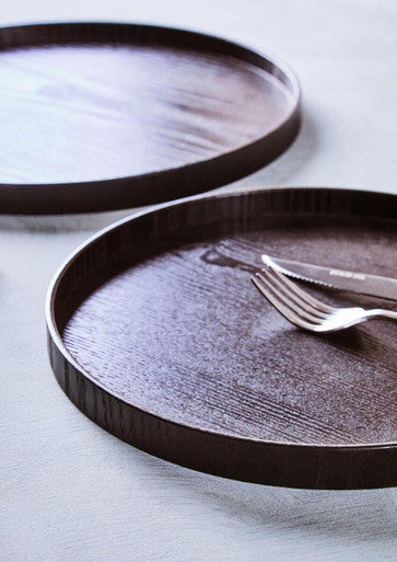 Large Black Fir Wood Serving Tray