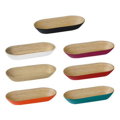Red Spun Bamboo Oblong Bowl