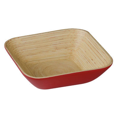 Red Spun Bamboo Salad Bowl