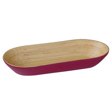 Raspberry Spun Bamboo Oblong Bowl