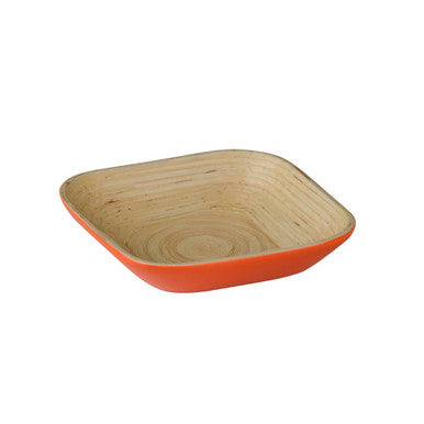 Orange Spun Bamboo Square Bowl