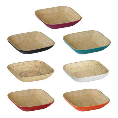 Natural Spun Bamboo Small Square Bowl