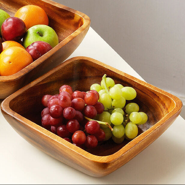 Acacia Wood Large Square Serving Bowl