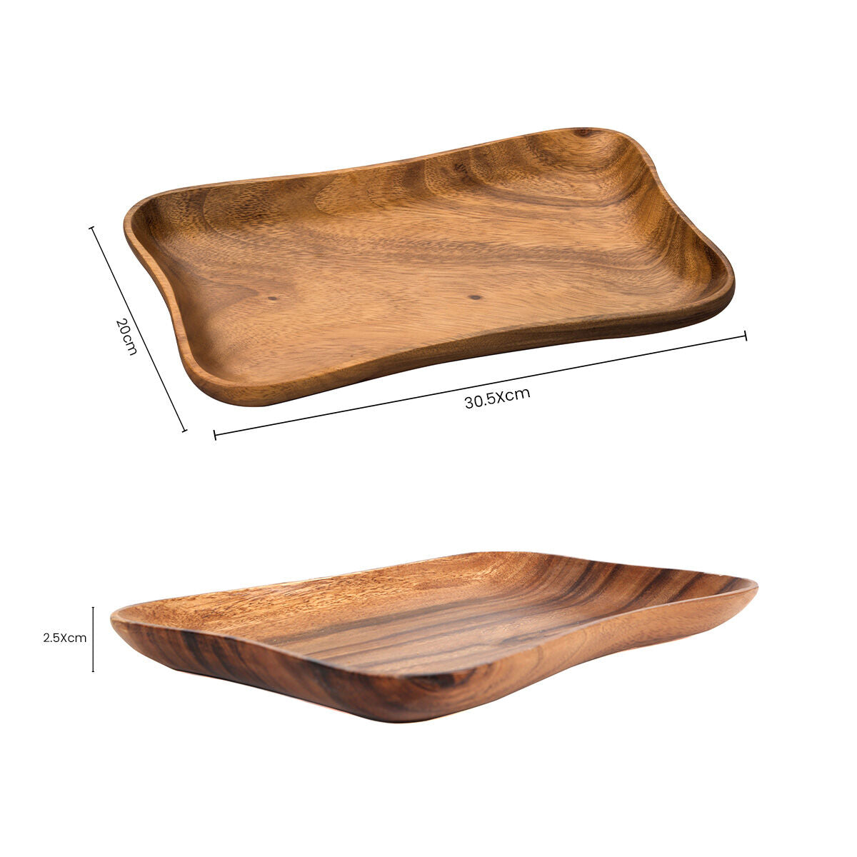 Acacia Large Curved Rectangle Serving Dish