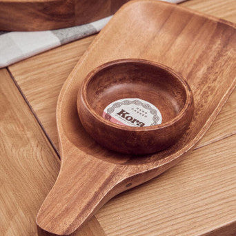 Acacia Wood Paddle Board with Bowl Set