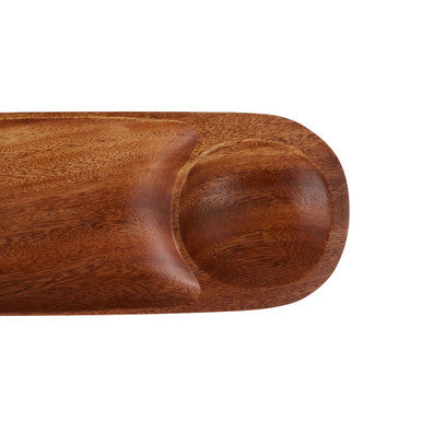 Acacia Wood Oval Chip and Dip Tray