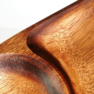 Acacia Wood Oval Chip and Dip Tray