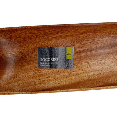 Acacia Wood Oval Chip and Dip Tray
